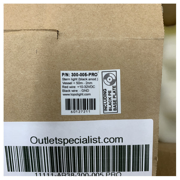 Lopolight 300-005 PRO Black Coated Marine Stern Navigation Light 12/24V