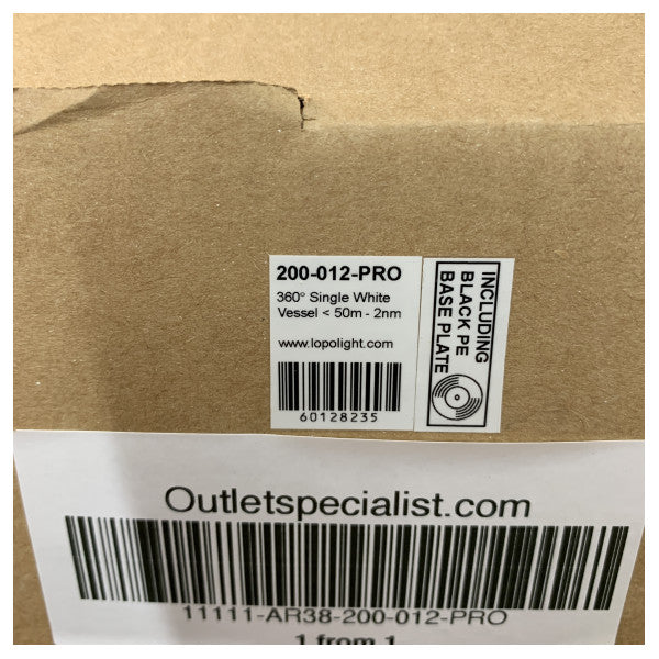 Lopolight 200-012-PRO 360 asteen merimerkki navigaatiovalo valkoinen LED veneille, joiden pituus on enintään 50m