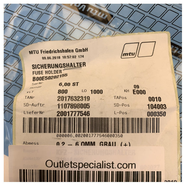 MTU B00E50202155 حافظة صندوق الفيوزات باللون الرمادي