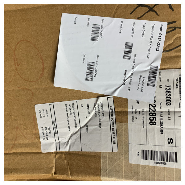 Cummins Onan generator muffler - water lift - 2 - 2.5 inch - 0155-3222