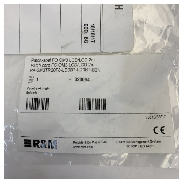 MTU X00E50209784 Fiber Optik Bağlantı Kablosu