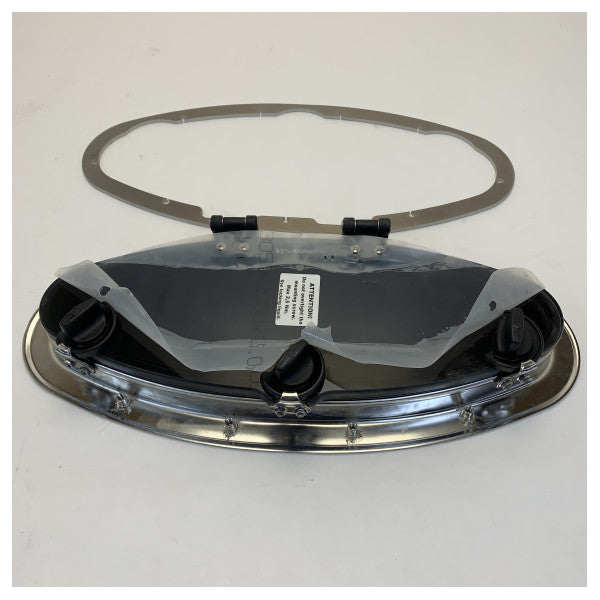 Porthole Ellittico Rutgerson 450 x 195mm Apertura Acciaio Inossidabile - A3330-190