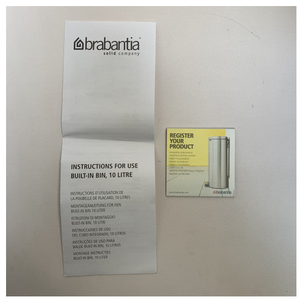 Brabantia 10 литра за вграждане | кошче за отпадъци за вграждане - 39 52 46