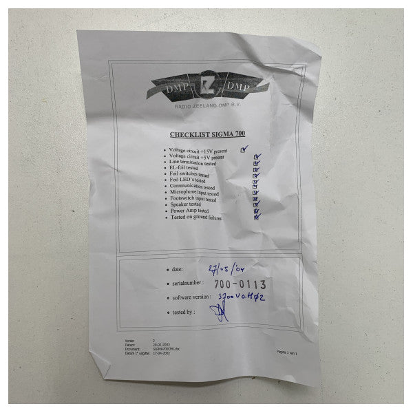 Modulo interfonico Radio Zeeland SIGMA 700 MK1