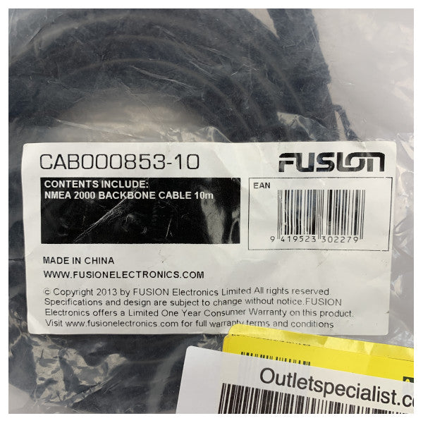 Fusion NMEA2000 Backbone Cable Black 10M - CAB000853-10