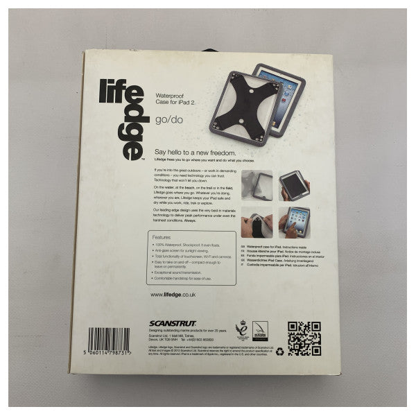 Scanstrut Lifedge Waterproof iPad 2 Case Gray -IP2 -GY/WT