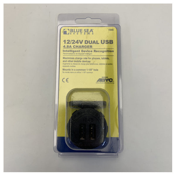 شاحن بحري مزدوج USB 12V/24V مع شحن سريع ذكي - 1045-BSS