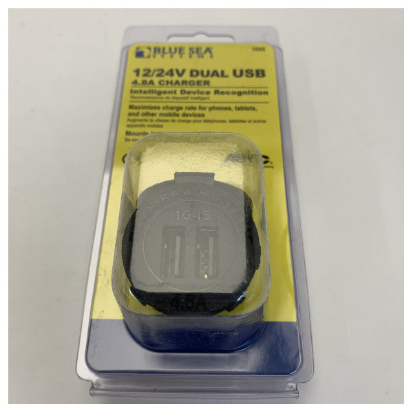 شاحن بحري مزدوج USB 12V/24V مع شحن سريع ذكي - 1045-BSS