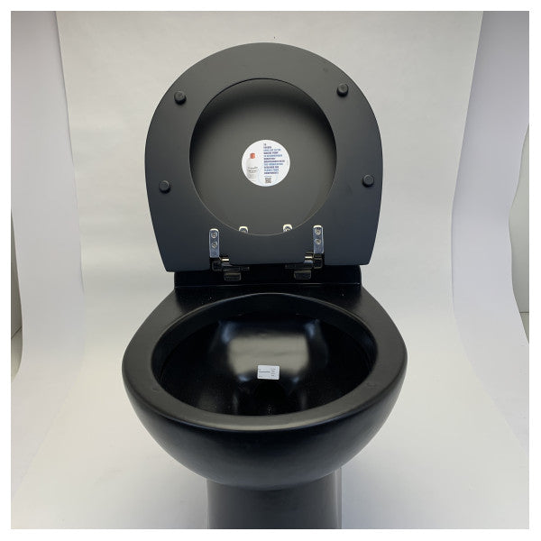 Planus Stilo Plus 530 High Electric Marine Toilet Sort med blød lukning 24V