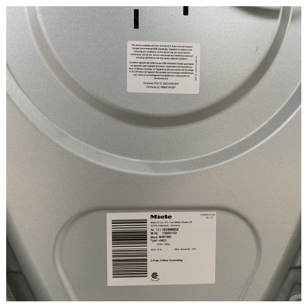 Miele WWF060 önden yüklemeli çamaşır makinesi 24 inç 110V