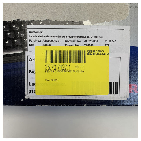 MF/HF SSBデータ端末用のSailor KB4641E / TT-3601Eマリンキーボード