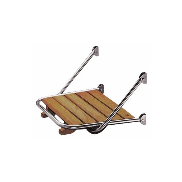 プラスティモ・入浴台 ステンレス・チーク 45 x 48 cm - 413374