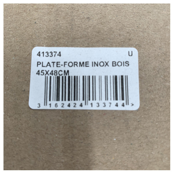 プラスティモ・入浴台 ステンレス・チーク 45 x 48 cm - 413374