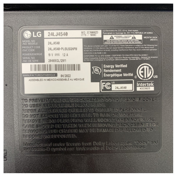 LG 24-tuumainen HD LED TV 24LJ4540 - Kompakti merikelpoinen televisio laivoihin ja veneilyyn