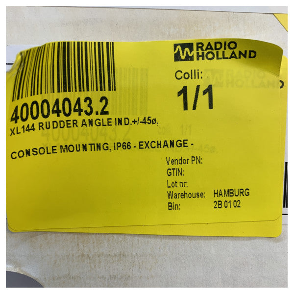 مؤشر زاوية الدفة Deif XL144 عرض 24 فولت 45 درجة