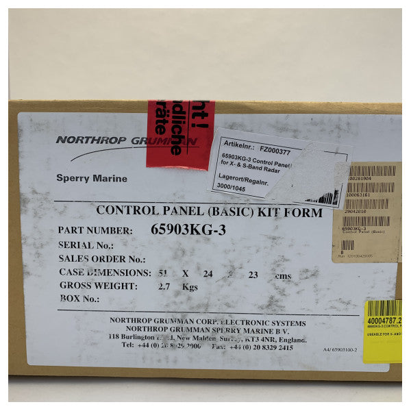 Πίνακας Ελέγχου Ραδιοφώνου Northrop Sperry για Συστήματα X-Band και S-Band - 65903KG-3