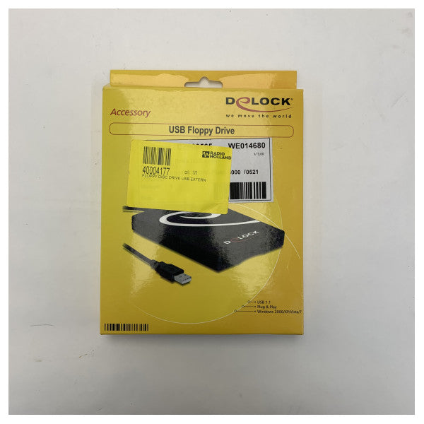 DeLOCK Unidade Externa de Disquetes USB 3,5 polegadas 1,44MB FDD Reader para Windows & Mac