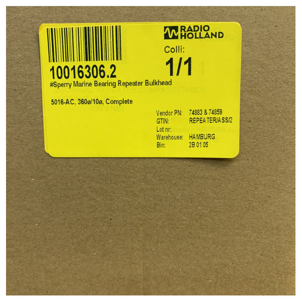 スペリー・マリン バルクヘッド ステアリング リピータ コンパス 5016AC - 074883-0001-000