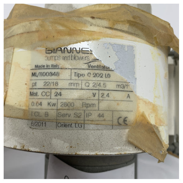 Gianneschi C202LG centrifugalblæser til maskinrum 24V
