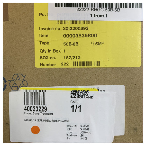 Furuno 50B-6B 50 kHz сонарен трансдюсер с 15м кабел