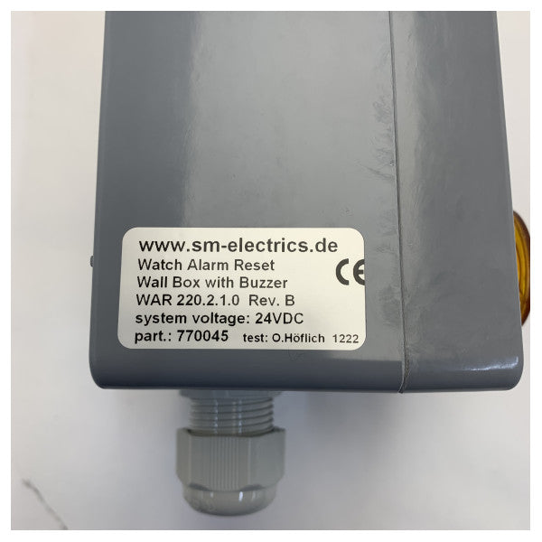 SM Electrics - Kellon hälytyksen nollauslaatikko, jossa on 24V:n summeri