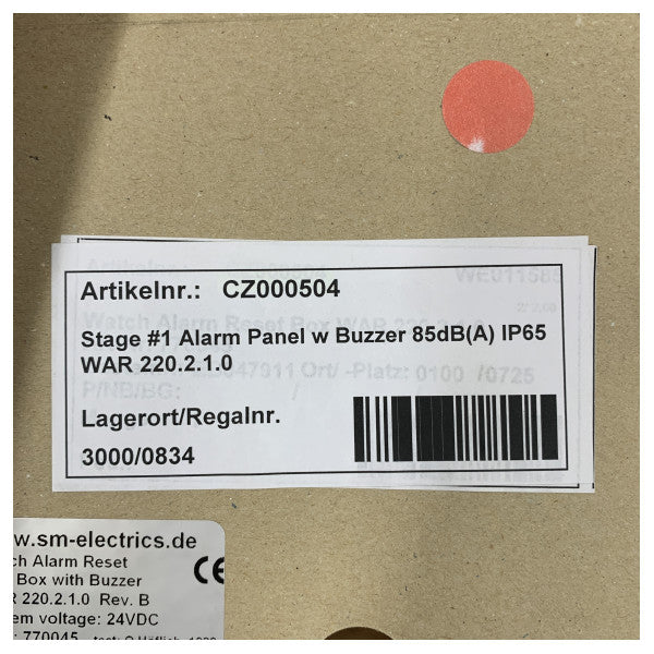 SM Electrics - Kellon hälytyksen nollauslaatikko, jossa on 24V:n summeri