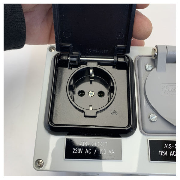 Caja de enchufe y toma de corriente de piloto AIS 230 / 115V