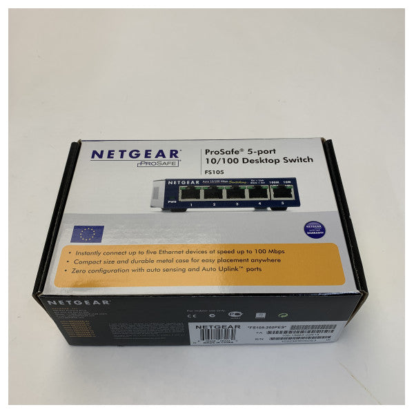 Switch não gerido Fast Ethernet 10/100 de 5 portas da Netgear
