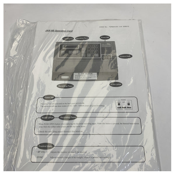 Receptor de fax meteorológico marino JRC JAX-9B con impresora