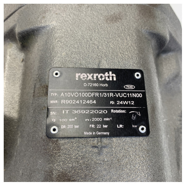 Side Power Rexroth Hidrolik Eksenel Pompa 100 cm3 | 200 bar - A10VO100dFR1 31R