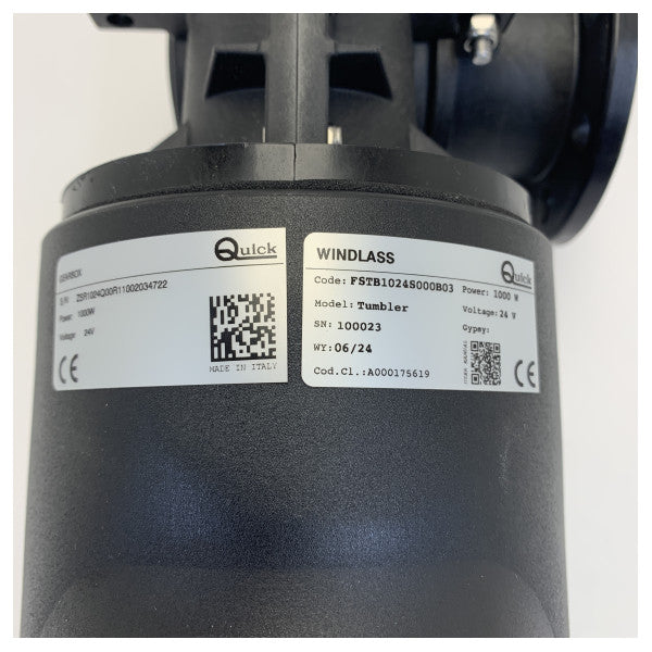 クイック TB3 ステンレス鋼電動カプスタン 1000W 24V - 130 mm - TB3 P 1024