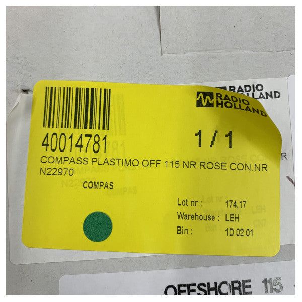 Bússola Plastimo Offshore 115 com mostrador preto 12/24V - 60991