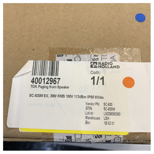 TOA SC-630M 30W White Horn Speaker IP65 Grigju