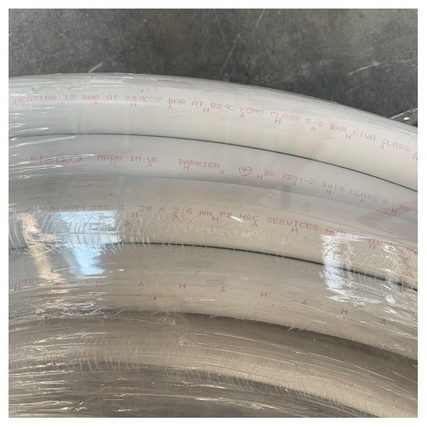 Hep20 28 mm joustava pikaliitinletku pituus 50 metriä valkoinen - 4431028050