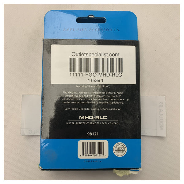 Дистанционно управление на нивото на усилвателя JL Audio и кабел - MHD-RLC