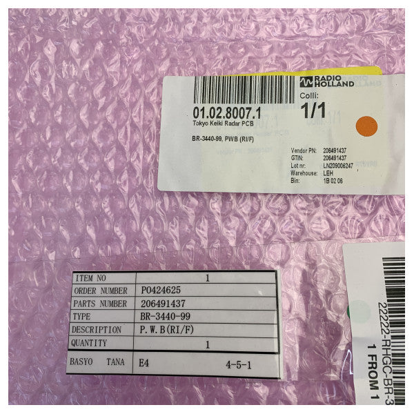 Tokyo Keiki BR-3440-EMMEI 25 kW radar pcb för BR3440
