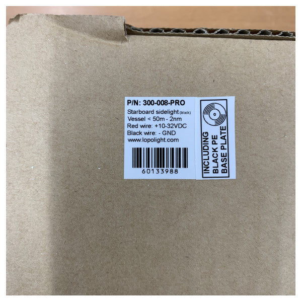 ロポライト スターボード サイドライト ブラック グリーン ナビゲーションライト - 301-008-PRO