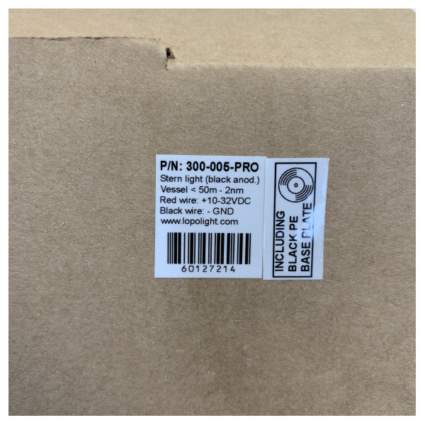 Lopolight Perävalonavigointivalo Mustalla Pinnoitteella 12/24V 2NM 135 Astetta - 301-005-PRO
