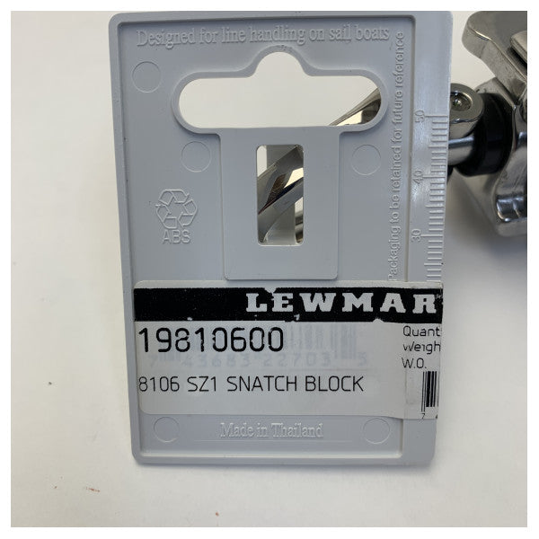 Lewmar Delrin 14 mm Korkeakapasiteettinen Snatch Block Harmaa - 19810600