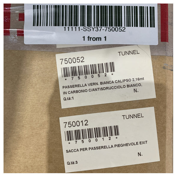 Saída Carbon Calipso Passarela Dobrável de Carbono 2,16M Branca Revestida - 750052