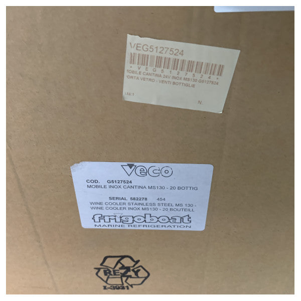 Veco Frigomatic MS130 20-Bottle Stainless Steel Built-In Wine Cellar 24V - G5127524