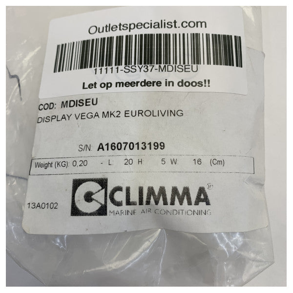 Panneau de contrôle de climatisation Veco Climma Vega MK2 Euroliving - MDISEU