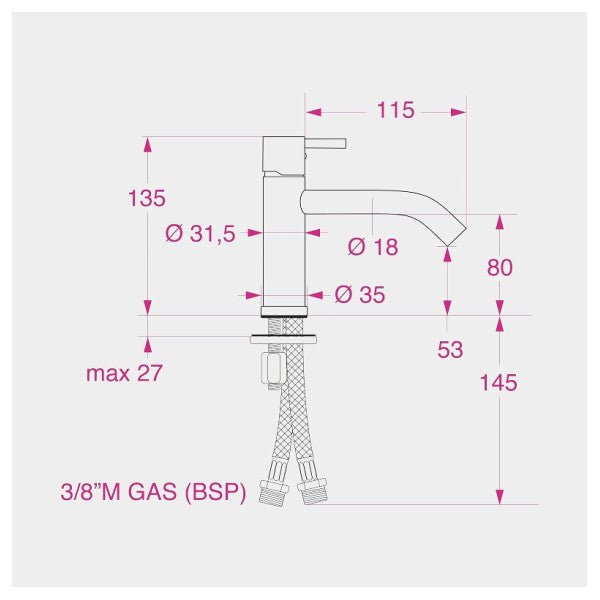 Barka MY1600 Chrome Tek Kolu Karıştırıcı Musluk