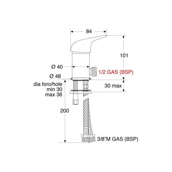 خلاط تحكم دش برافعة واحدة Barka MI6000-NR12 مطلي بالكروم