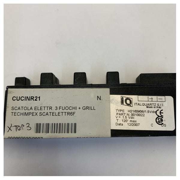 Box di controllo per stufa e grill a 3 fuochi Techimpex - SCATELETTR6F