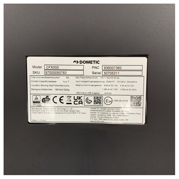 Dometic CFX5 Kompressor Kühlbox 55L Schwarz 12/24/230V - 97000050783