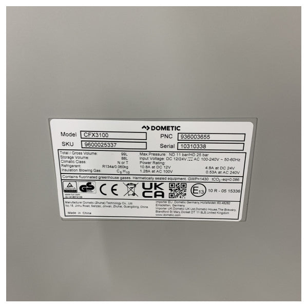 Dometic Boîte de refroidissement CFX3 Compressor 100L Noir 12/24/230V - 9600025336