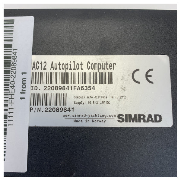 Simrad 22089841 AC12 Ordinateur de contrôle de pilote automatique - Processeur pour bateau à moteur et voilier