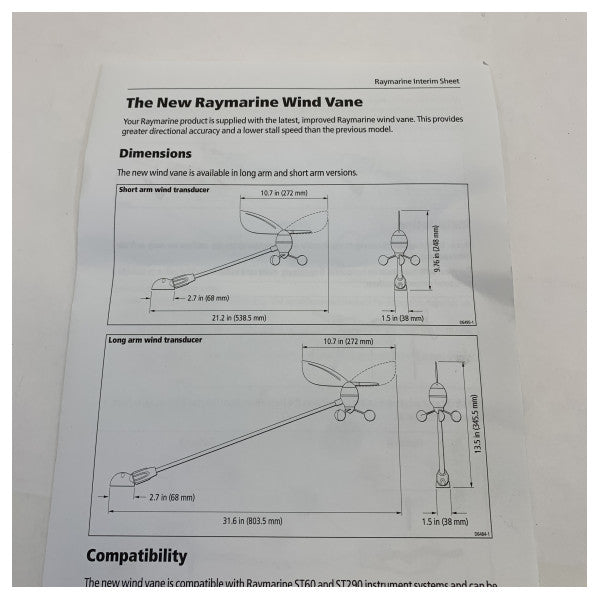 Raymarine R28170 I and ST60 Masthead Transducer Unit without Cable