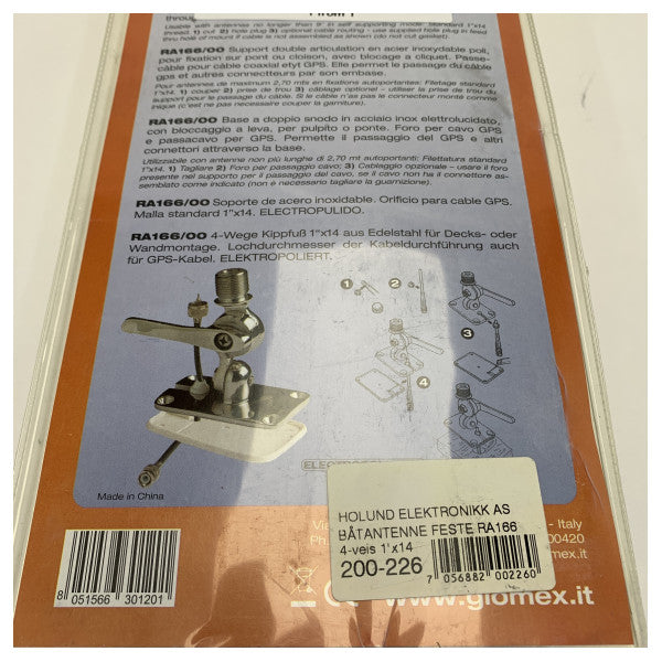 Glomex RA166/00 Universal Antennebeslag i rustfrit stål 4-vejs